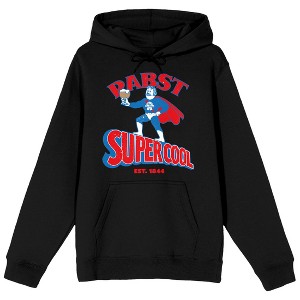 Pabst Blue Ribbon Super Bartender Word Logo Est 1844 Men's Black Hoodie - 1 of 2