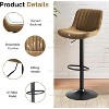 UNISOAR Modern Swivel Bar Stools Set of 2/4,  Counter Height Bar Stools with Adjustable Height Upholstered Bar Chair with Back and Footrest for Bar - 3 of 4
