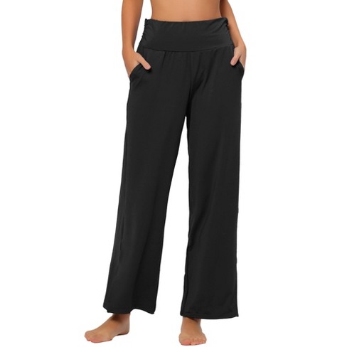 Cheibear Womens Pajama Pants Sleepwear Jogging Bottoms Casual Trousers Wide  Leg Lounge Pants Black X-small : Target