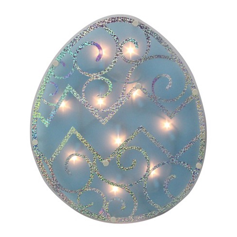 Northlight 12 Lighted Blue Easter Egg Window Silhouette
