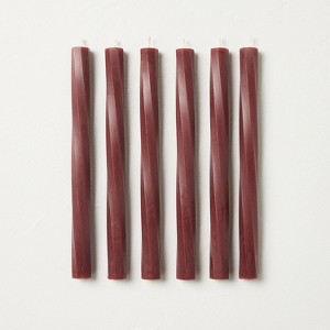 6pk 10" Soft Twist Taper Candle Set Red - Hearth & Hand™ with Magnolia - 1 of 3