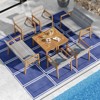 Costway 8 Pieces Outdoor Furniture Set, Acacia Wood Frame Sofa Set with Rattan Seat - 4 of 4