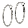 Chisel Stainless Steel Polished and Textured 2mm Omega Back Hoop Earrings - 2 of 4