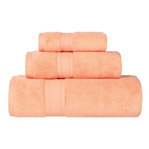Chevron Zero Twist Cotton Solid and Jacquard Hand Towel Set of 6 by Blue Nile Mills - 1 of 4