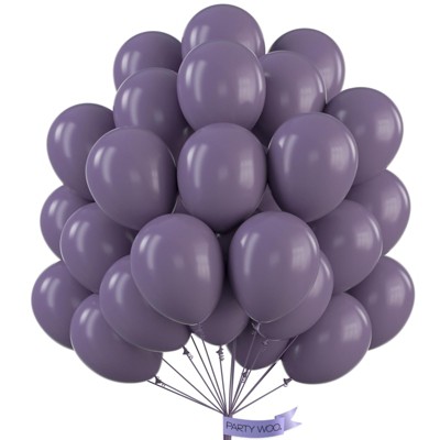 PartyWoo Balloons Dusty Purple Matte Mauve Dark 12 Inch 50 pcs