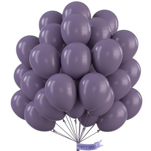 PartyWoo Balloons Dusty Purple Matte Mauve Dark 12 Inch 50 pcs - 1 of 4