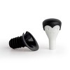 Ototo Corkula Wine Stopper and Pourer: Silicone, Dishwasher-Safe, Black & White, 4.5" Height - 3 of 4