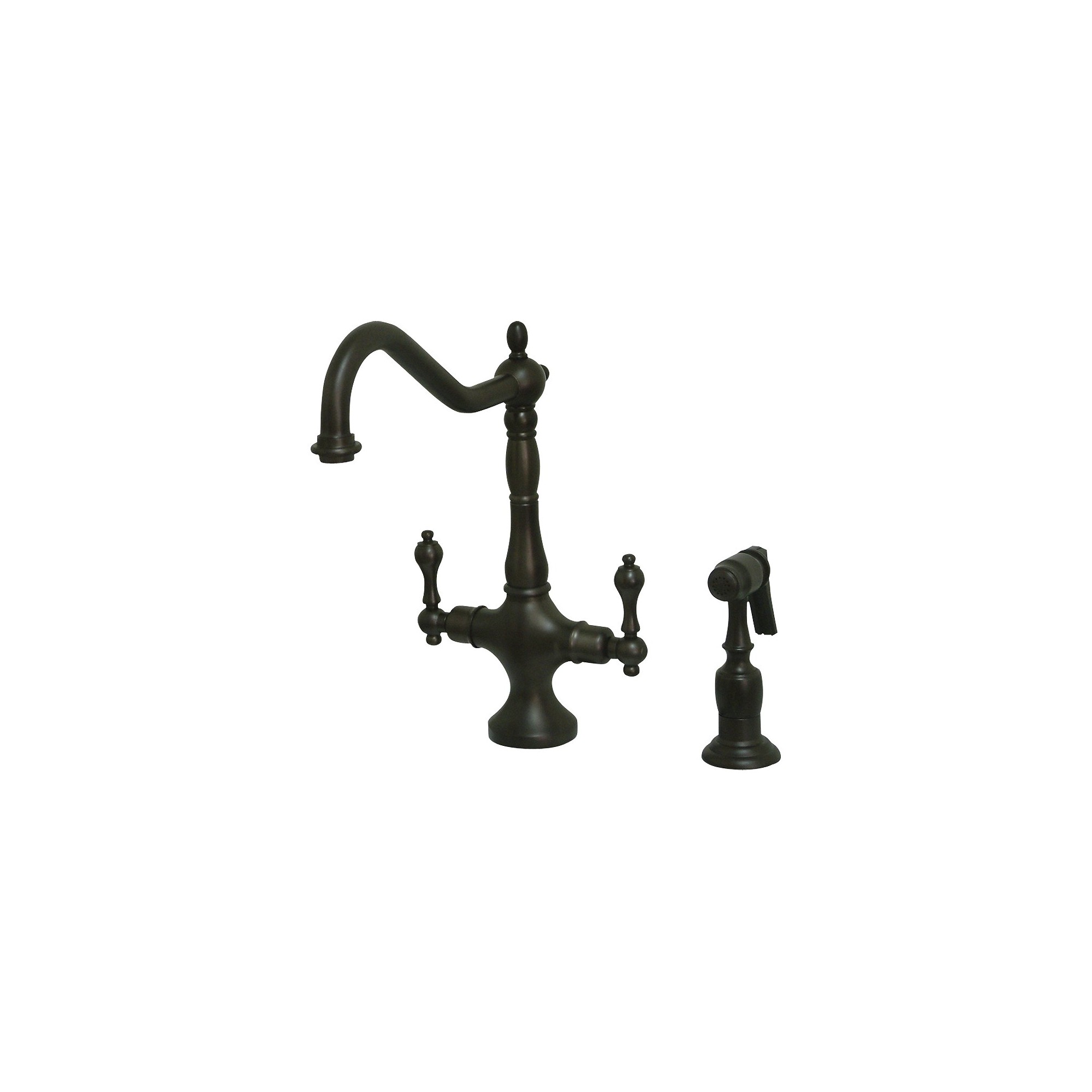 Heritage Kitchen Faucet with Solid Brass Side Sprayer Oil Rubbed Bronze - Kingston Brass