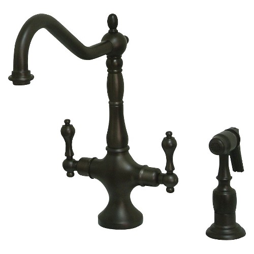 Heritage Kitchen Faucet with Solid Brass Side Sprayer Oil Rubbed Bronze - Kingston Brass
