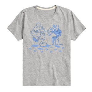 Boys' - Disney - Mickey Mouse & Puppy Paint Prints Short Sleeve Graphic T-Shirt - 1 of 4