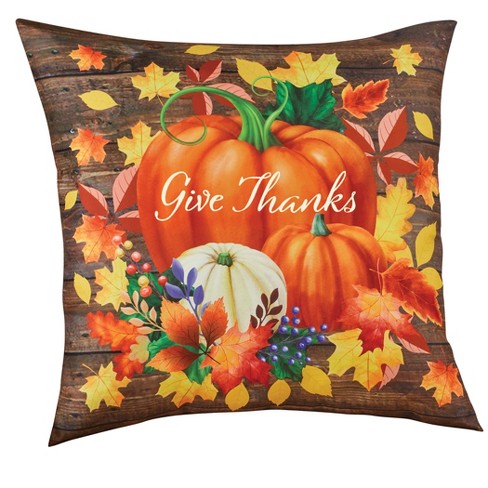 C&f Home Give Thanks Pumpkin Petite 8 X 8 Printed Pillow : Target