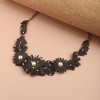 SOHI Women's Black Wild Flower Statement Necklace - 3 of 4