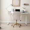 Modern Home Office Desk Chair, Armless Cross Legged Office Desk Chair, Fabric Padded Modern Swivel Height Adjustable for Home Office-The Pop Home - 4 of 4
