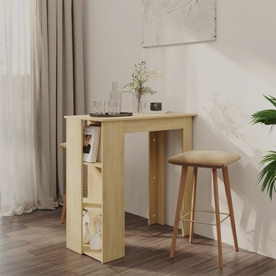 vidaXL Bar Table with Shelf Sonoma Oak 40.2 in.x19.7 in.x40.7 in. Engineered Wood