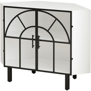 White Corner Cabinet,Glass Display Curio Cabinet,Corner Bookshelf Home Bar Furniture for Living Room Bedroom Office Hallway - 1 of 4