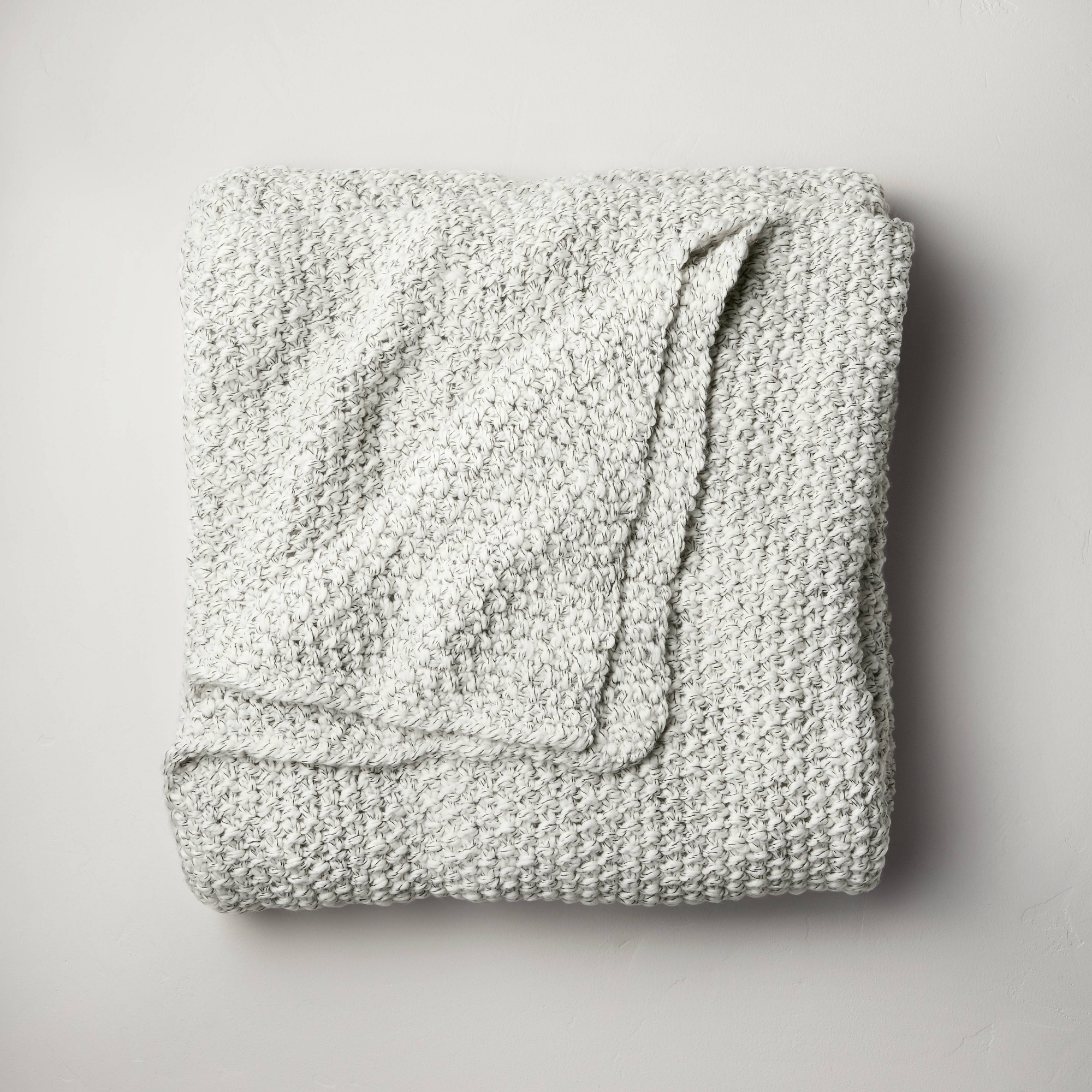 King Chunky Knit Bed Blanket Marled Gray - Casaluna™