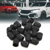 Unique Bargains 20Pcs Black Plastic Tire Air Valve Stem Caps Tyre Wheel  Rims Dust Cover for Car