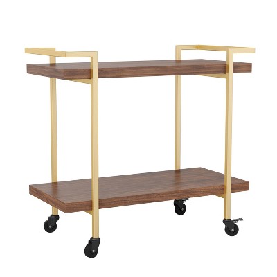 2 Tier Mobile Wood Grain Office Storage and Printer Cart - Martha Stewart