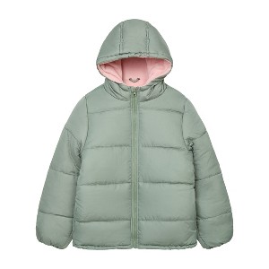 LONDON FOG Little/Big Girls' Fleece Lined Hooded Puffer Coats - 1 of 4