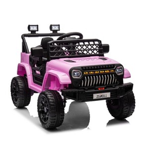 Kids Ride On Truck Car, 12V Battery Powered Ride On Toy for Toddlers, Electric Vehicle with Remote Control, Spring Suspension, LED Lights, Music - 1 of 4