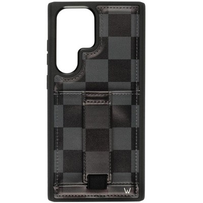 Walli Cases Midnight Check Phone Case with Wallet and Finger Strap
