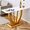 GlasFlength Coffee Tables Modern Rectangular Simple Design Tempered Glass Top Sturdy Base For Living Room Entrance, White, 50"*18"*29.5" - 2 of 4
