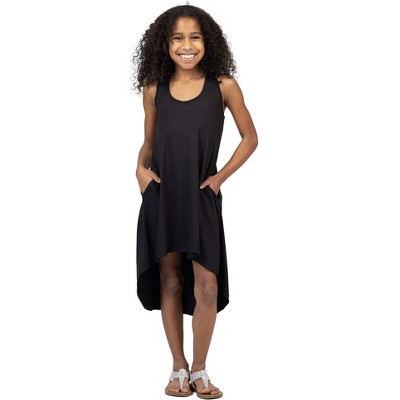 24sevenkid Girls High Low Sleeveless Pocket Dress