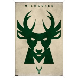 Trends International NBA Milwaukee Bucks - Logo 25 Framed Wall Poster Prints - 1 of 4