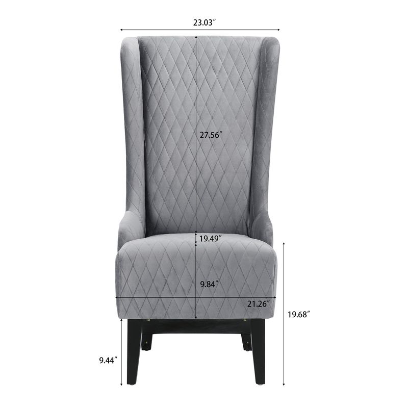 23.03" Wide Wing Back Chair - ModernLuxe, 4 of 12