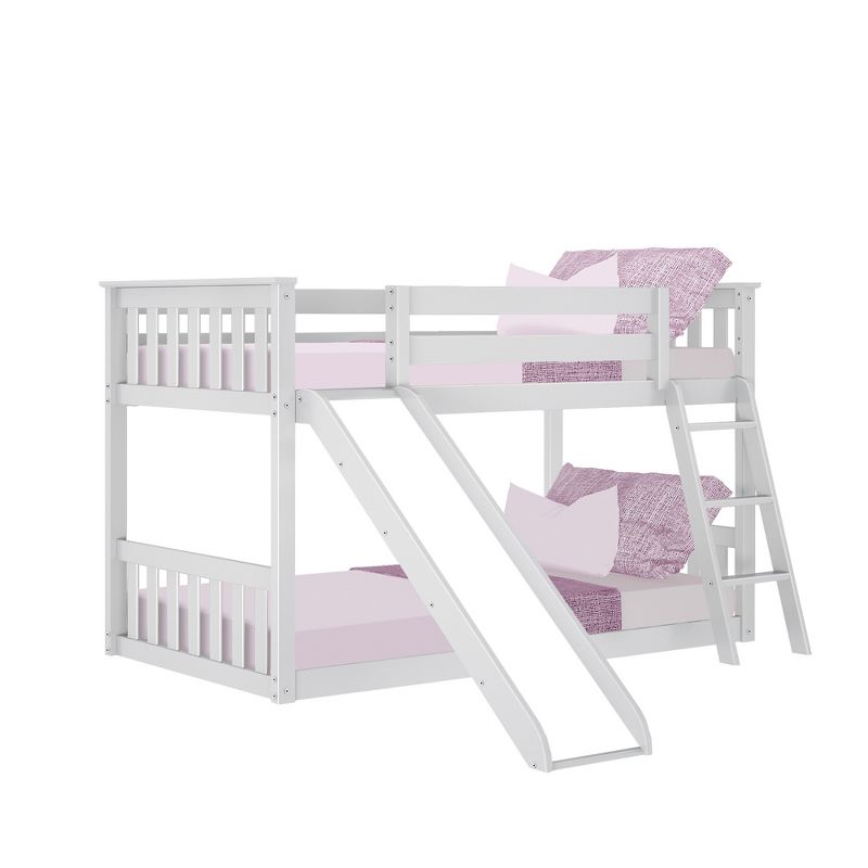 Max & Lily Twin over Twin Low Bunk Bed with Slide, 1 of 8