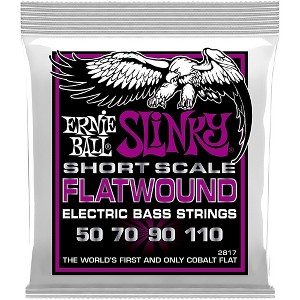 Ernie Ball Power Slinky Flatwound Short Scale Electric Bass Strings (50 - 110) - 1 of 2