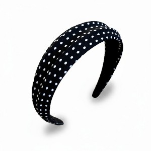 Anna-Kaci Polka Dot Padded Headband with Smooth Fabric Finish and Retro Style - 1 of 4