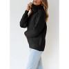 Womens Pullover Turtleneck Sweater Ribbed Knit Sweater Long Sleeve Chunky Sweater Loose Fit Knitwear Pullover Jumper Tops,Black - S - 4 of 4