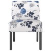 vidaXL Slipper Chair Blue Flower Fabric - 3 of 4