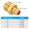 Unique Bargains Air Gas Line Refrigeration HVAC Brass SAE 45 Degree Hose Pipe Flare Connectors Gold - 4 of 4