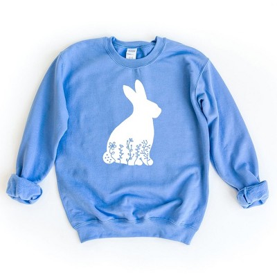 Simply Sage Market Women's Graphic Sweatshirt Bunny With Flowers