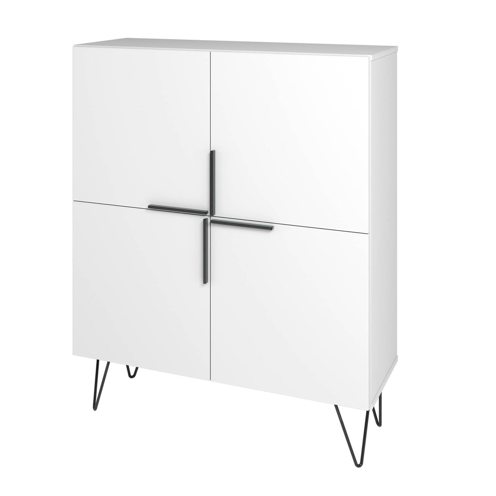 Photos - Wardrobe Manhattan Comfort 43.7" Beekman Low Cabinet White - Manhattan Comfort: Par