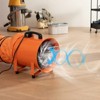 VEVOR Portable Ventilator, 8 inch Heavy Duty Cylinder Fan with 33ft Duct Hose, 195W Strong Shop Exhaust Blower 1070CFM, Orange - 2 of 4