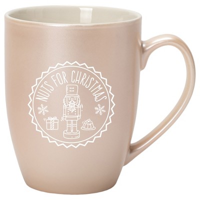Elanze Designs Nuts For Christmas Nutcracker 10 ounce New Bone China Coffee Cup Mug, Holiday Kitchen Home D�cor, Precious Pearl