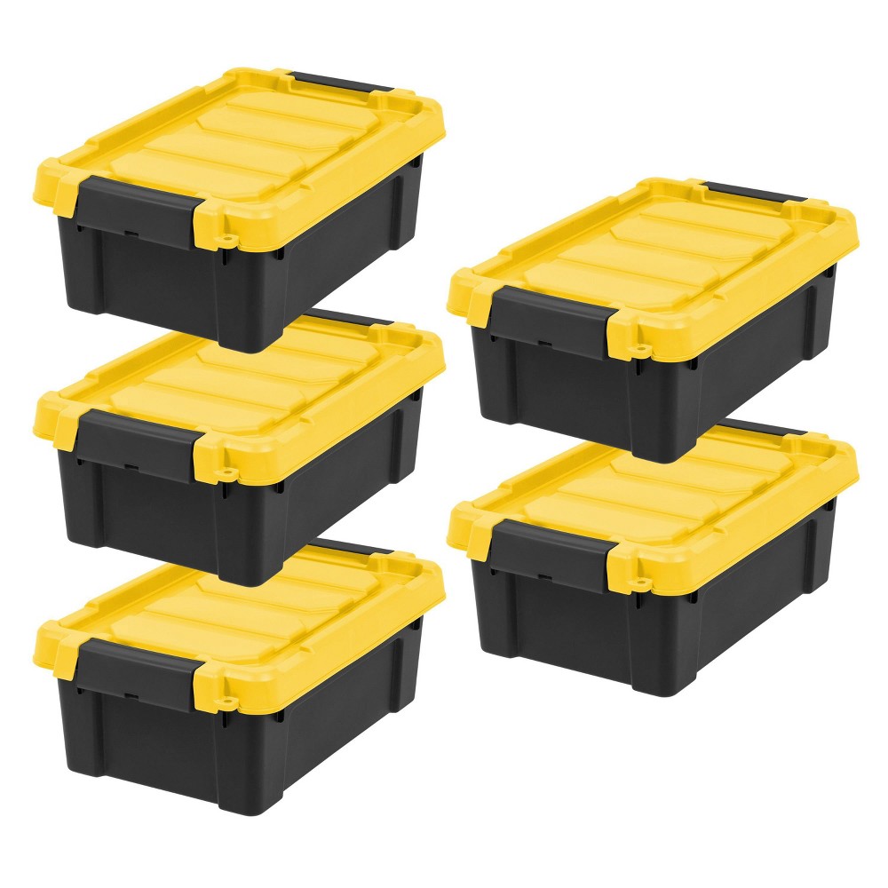 IRIS 3gal 5pk Heavy Duty Plastic Utility Storage Bin For Garage and Basement