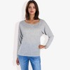 Anna-Kaci Women's Long Sleeve Boat Neck Pullover Top with Stitch Detail - image 3 of 4