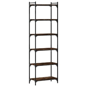 vidaXL Bookcase Storage Bookshelf Display Book Cabinet Engineered Wood - Smoked Oak 23.6" x 74" - 1 of 4