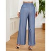 Wide Leg Pants for Women High Waisted Business Work Casual Adjustable Tie Knot Dress Pants - 4 of 4