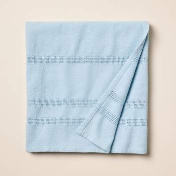 Open Textured Stripe Woven Throw Blanket Light Blue - Hearth & Hand™ with Magnolia