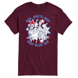 Men's - SpongeBob SquarePants - Red, White, and Deep Blue Sea Short Sleeve Graphic T-Shirt - 1 of 4