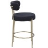 PAGED Modern Counter Height Stools with Round Low Back, 26" Seat Height Barstools with Black Metal Legs for Kitchen Island, Set of 2 - 4 of 4