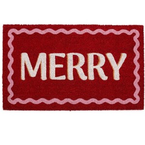 Shiraleah "M-E-R-R-Y" Holiday Doormat - 1 of 1