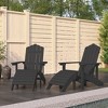 vidaXL Adirondack Chairs Set with Footstools - Durable HDPE Patio Furniture - Anthracite Color - Suitable for Garden, Patio, Terrace - 2 of 4