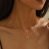 Gold Bow Pendant Necklace for Women, 14K Gold Plated Non-Tarnish Christmas Gift - 3 of 4