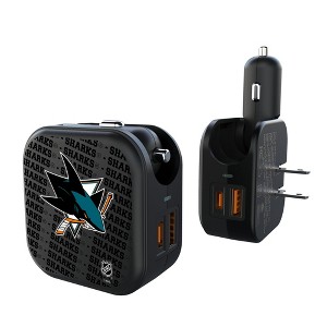 NHL Western Conference Teams Text Backdrop 18-Watt 2 in 1 USB A/C Charger - 1 of 3